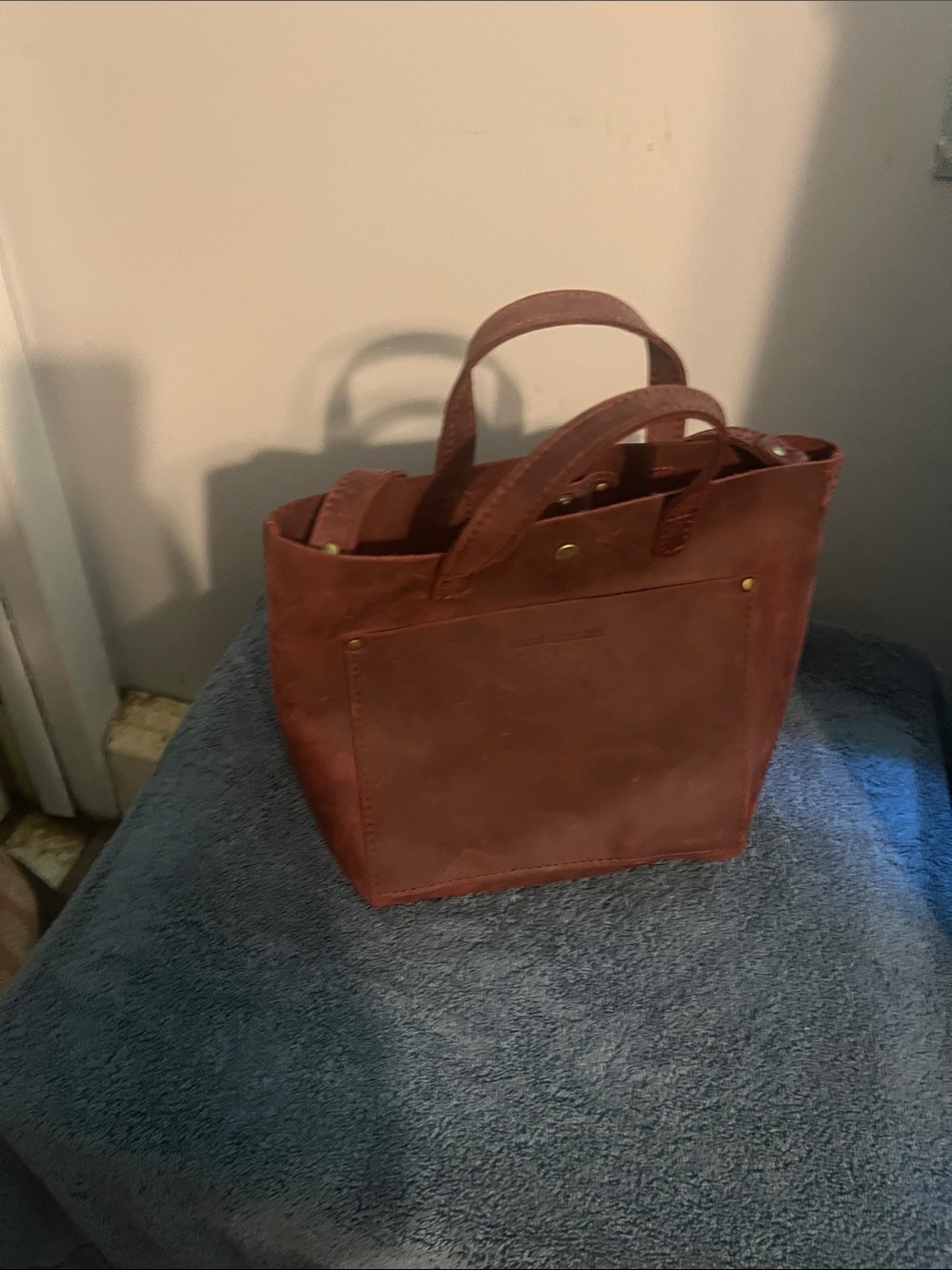 Portland Leather Chestnut Brown Leather Brief Tote